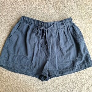 Lily Clothing Cotton Drawstring Blue Pull On Shorts Neutral Lightweight Large